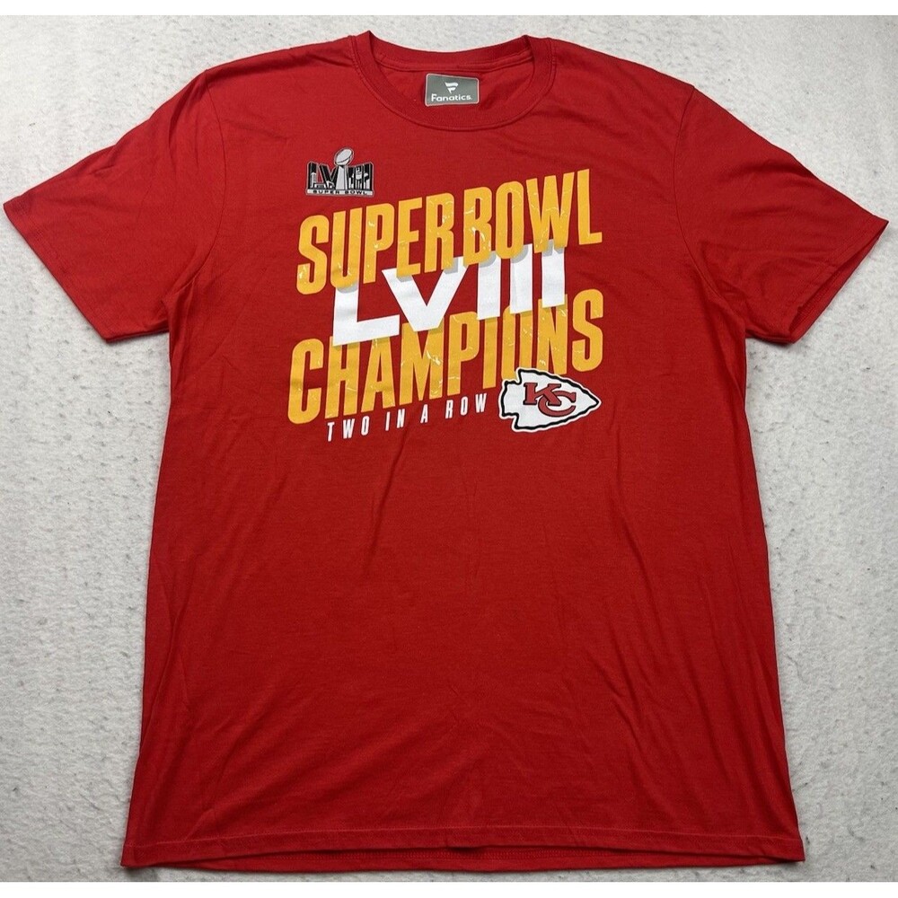 Kansas City Chiefs Men's Large Fanatics Super Bowl LVIII 58 Red T-Shirt 2023